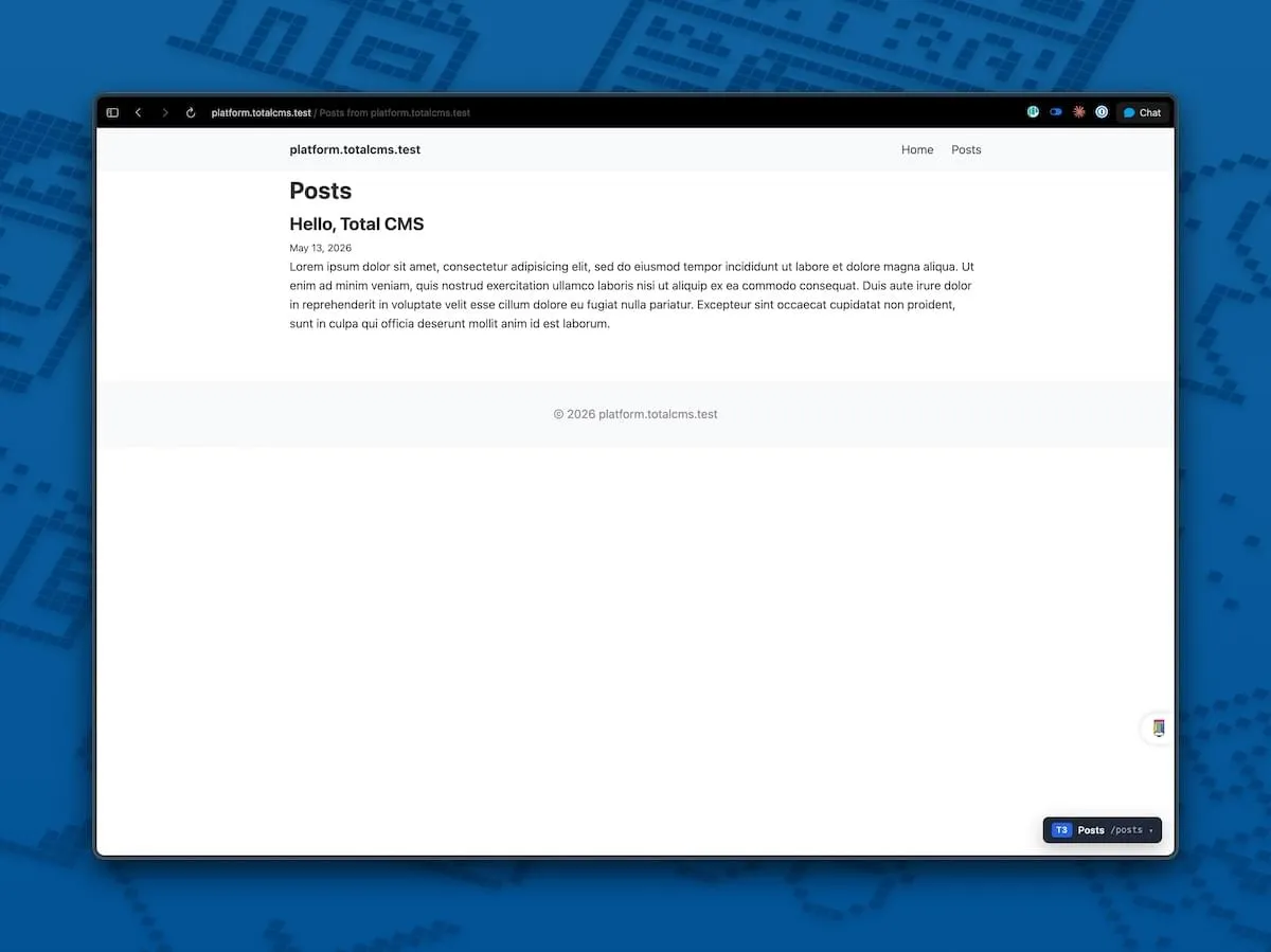 Rendered posts page
