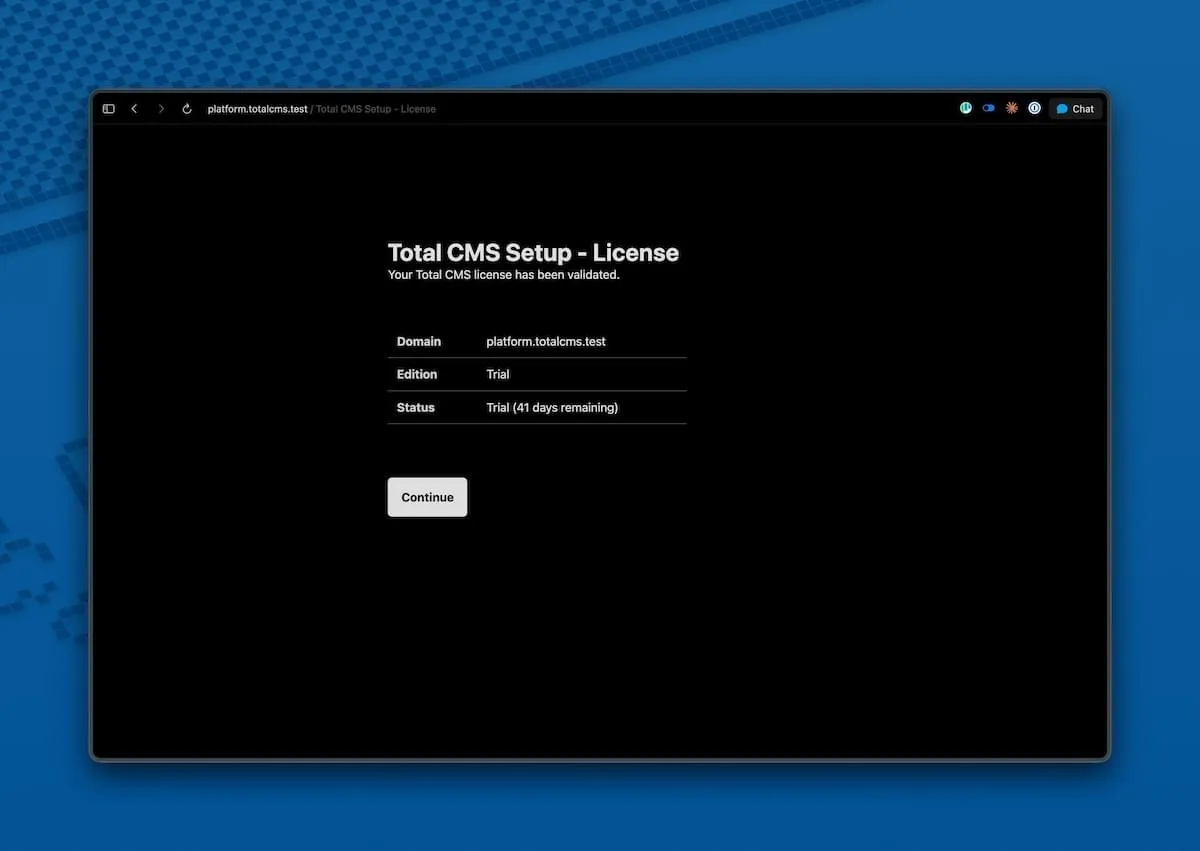 Setup Wizard — License